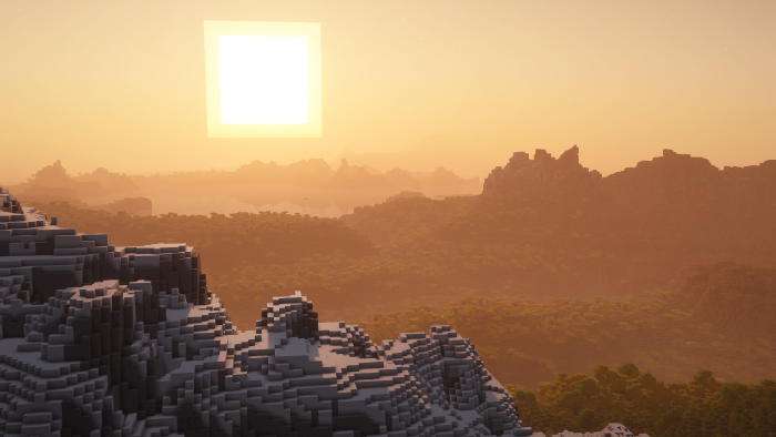 The Overworld at sunset
